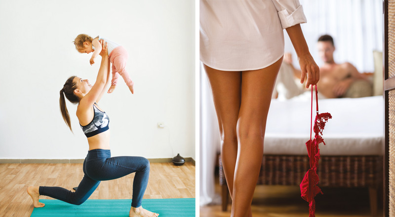 Mamma con bebè — trattamento laser IntimaLase® e IncontiLase® per incontinenza urinaria post-parto